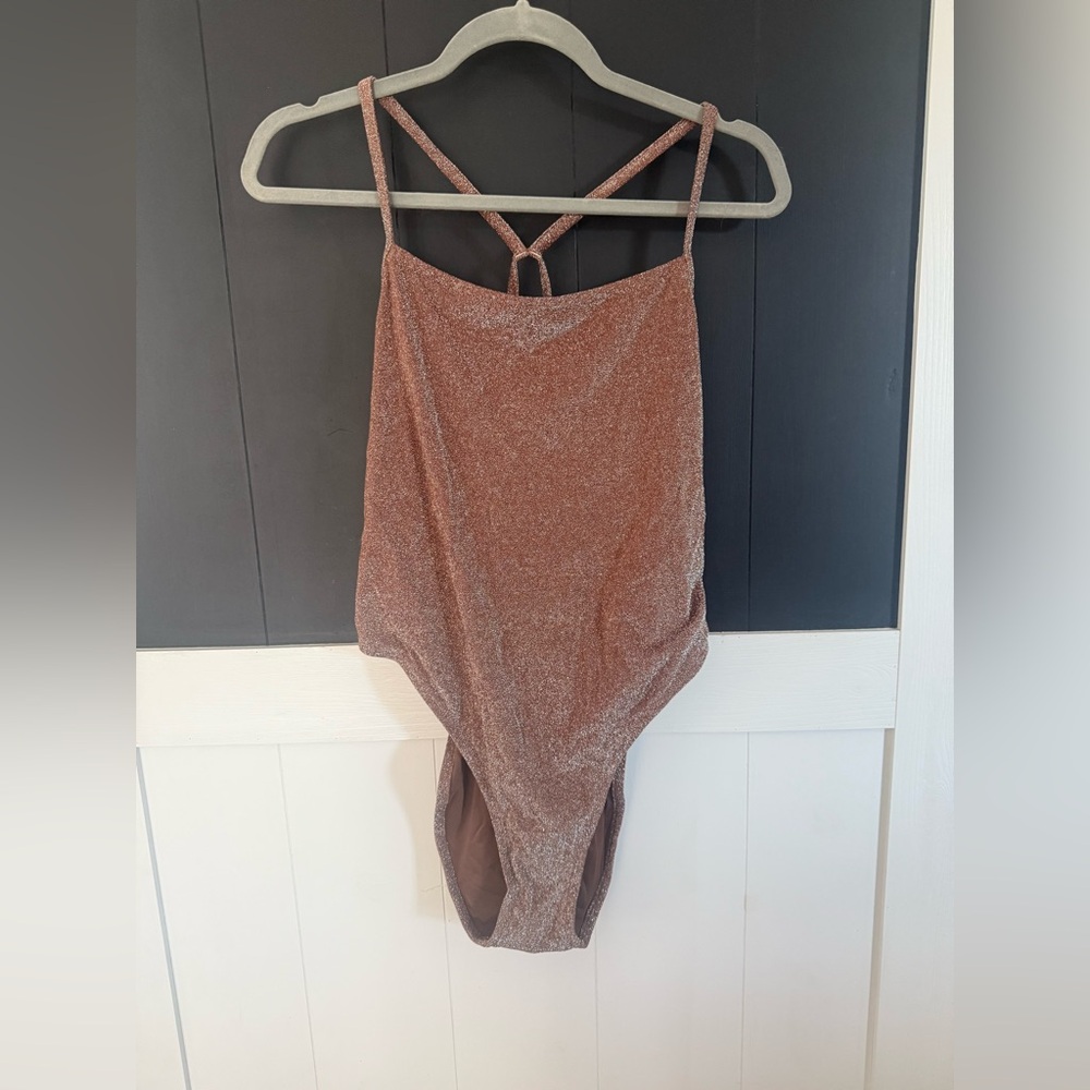 SKIMS Glitter Swimsuit NWT in Jasper
